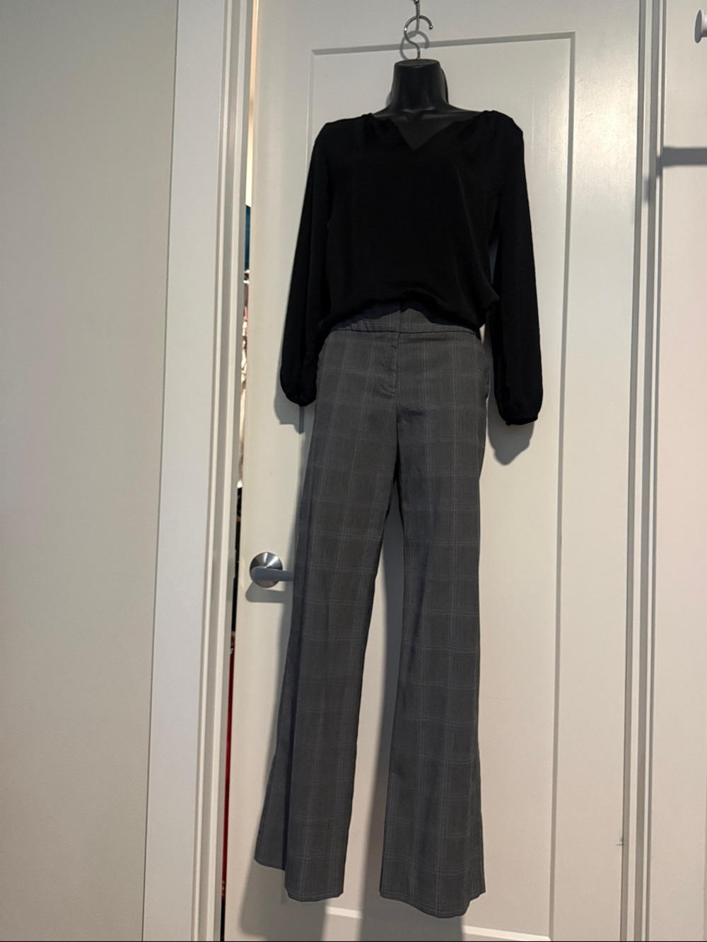 George Gray Plaid Wide-Leg Pants